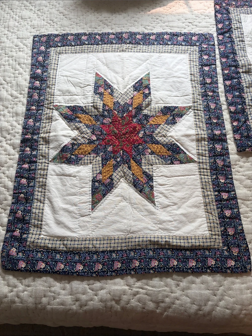 Set of 2 Handmade Star Patchwork Quilted Pillow Shams